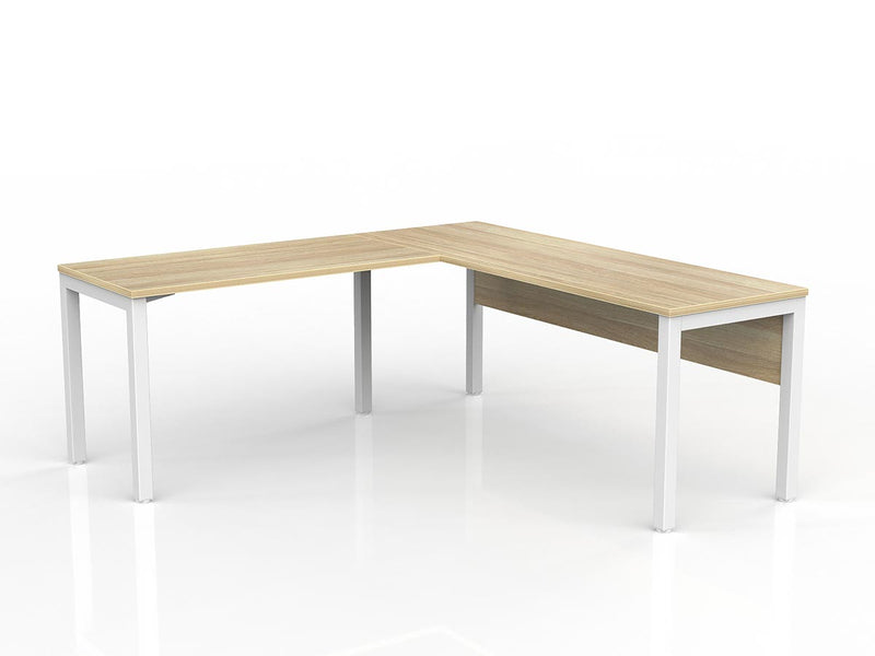 Axis Desk with Return and Modesty - New Oak Worktop