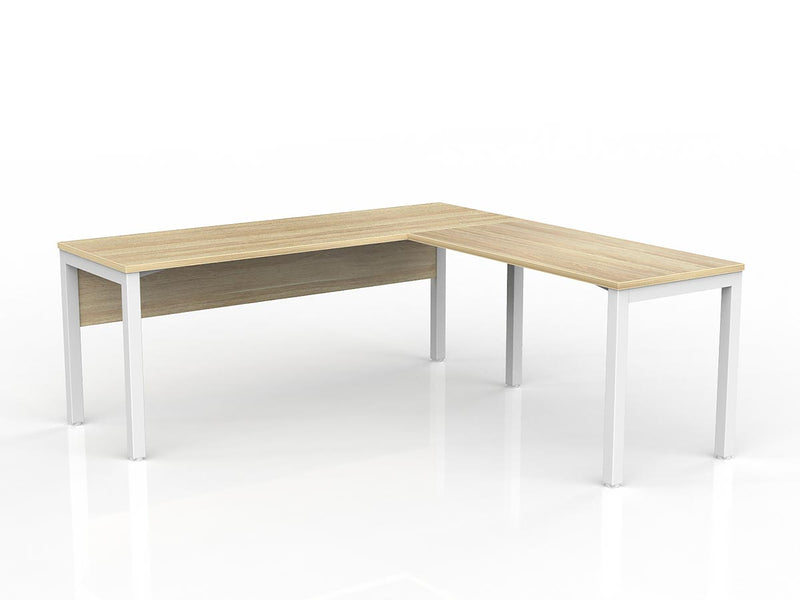 Axis Desk with Return and Modesty - New Oak Worktop