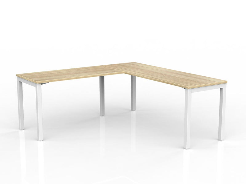 Axis Straightline Office Desk with Return - New Oak Worktop