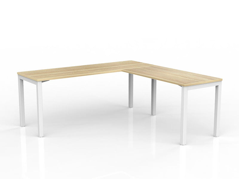 Axis Straightline Office Desk with Return - New Oak Worktop