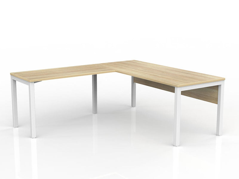 Axis Desk with Return and Modesty - New Oak Worktop