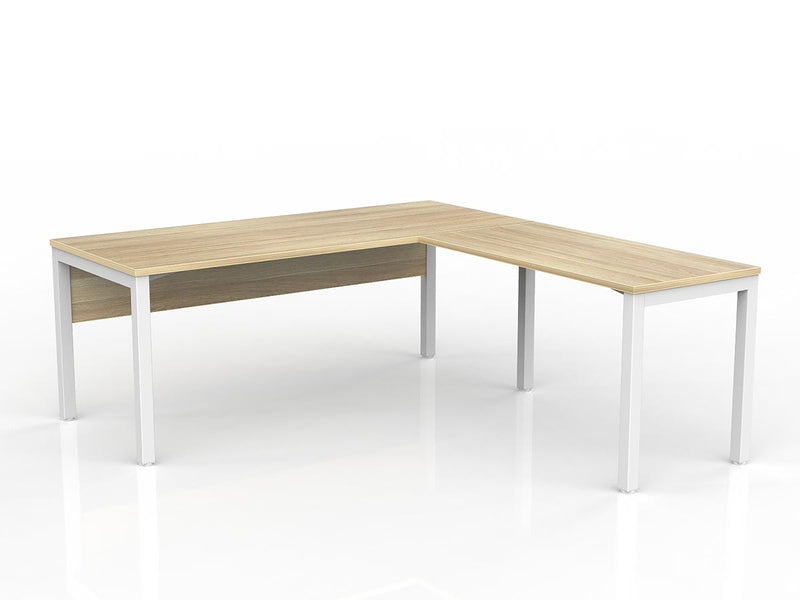 Axis Desk with Return and Modesty - New Oak Worktop