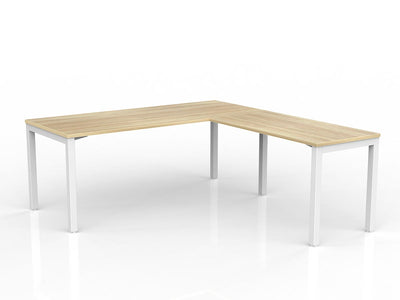 Axis Straightline Office Desk with Return - New Oak Worktop
