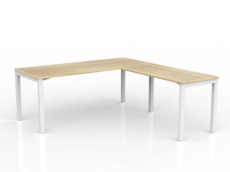 Axis Straightline Office Desk with Return - New Oak Worktop