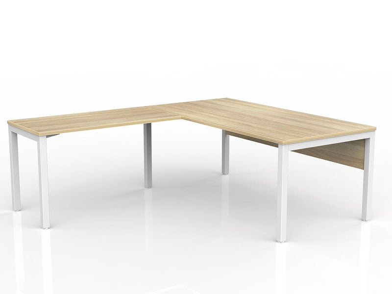 Axis Desk with Return and Modesty - New Oak Worktop