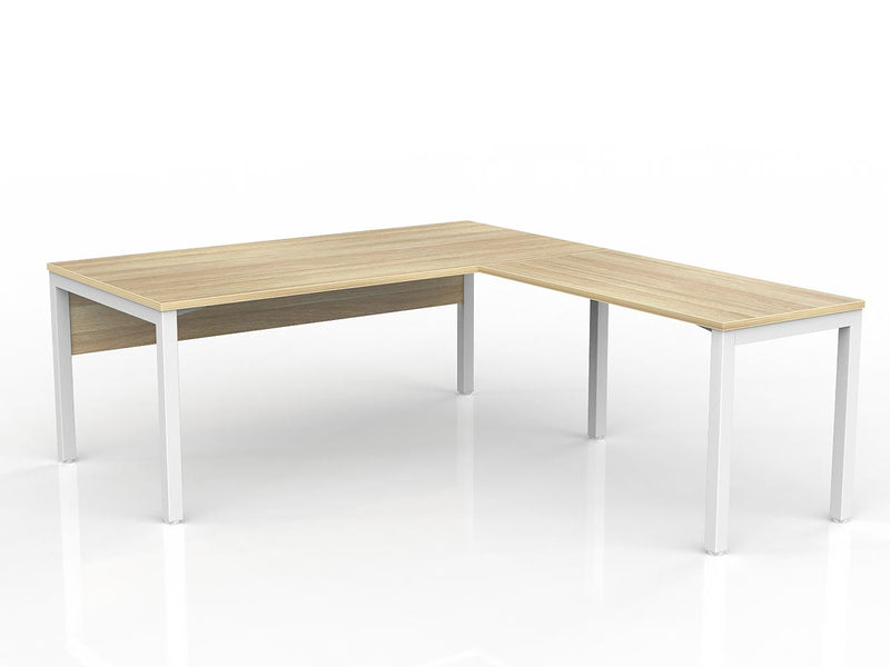Axis Desk with Return and Modesty - New Oak Worktop