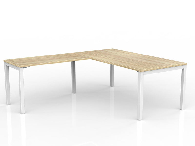 Axis Straightline Office Desk with Return - New Oak Worktop