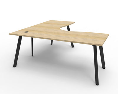 1500mm W x 1500mm W x 750mm D / Natural Oak/Black
