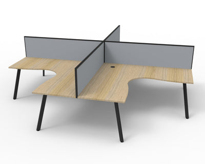 Deluxe Eternity 4 Person Corner Workstation