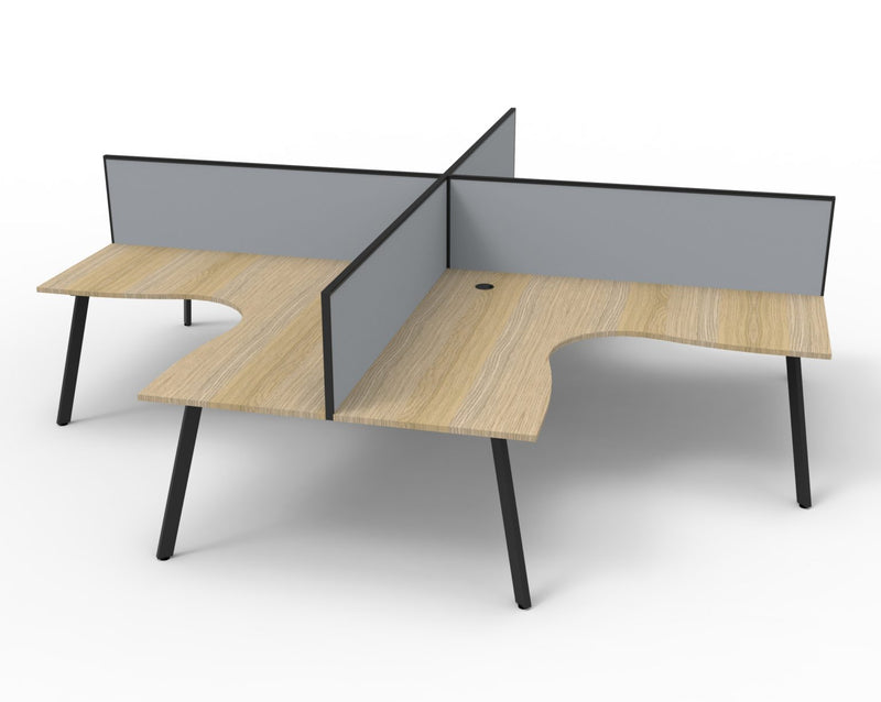 Deluxe Eternity 4 Person Corner Workstation