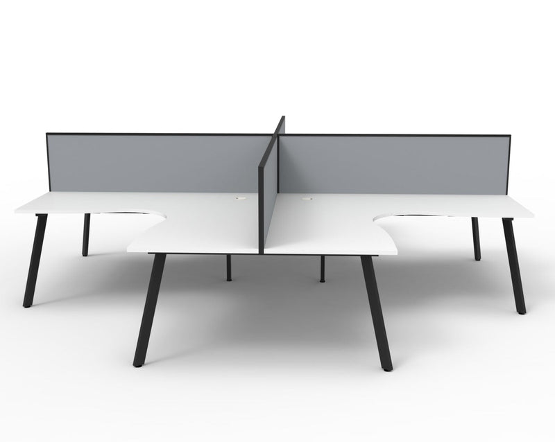 Deluxe Eternity 4 Person Corner Workstation