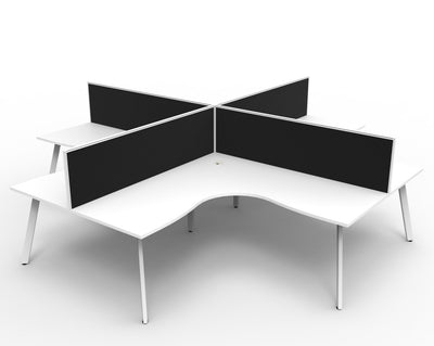Deluxe Eternity 4 Person Corner Workstation