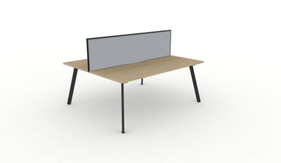 2 Person / 1200mm Wide x 750mm Deep / Natural Oak Top / Black Frame