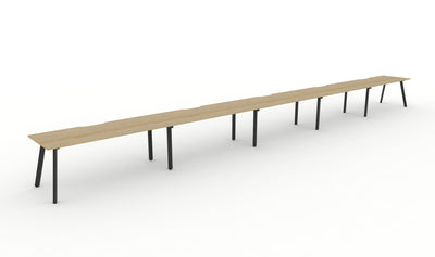 1200mm Wide x 750mm Deep / Natural Oak Top / Black Frame