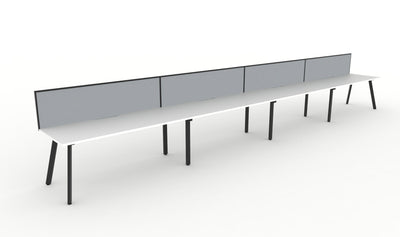 Deluxe Eternity 4 Person Single Sided Workstation - With Screen