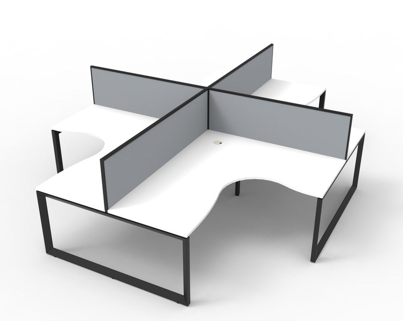 Deluxe Infinity Loop Leg 4 Person Corner Workstation
