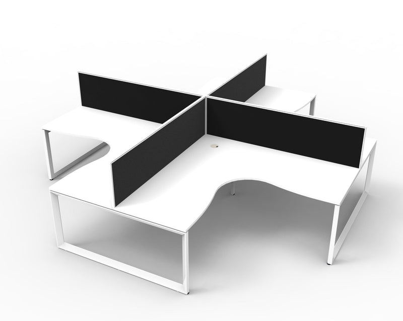 Deluxe Infinity Loop Leg 4 Person Corner Workstation