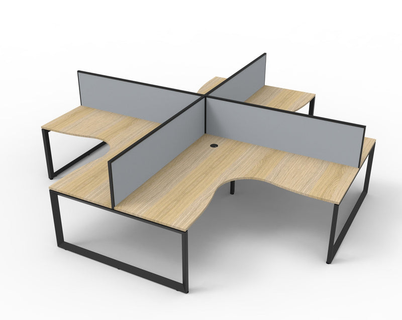 Deluxe Infinity Loop Leg 4 Person Corner Workstation
