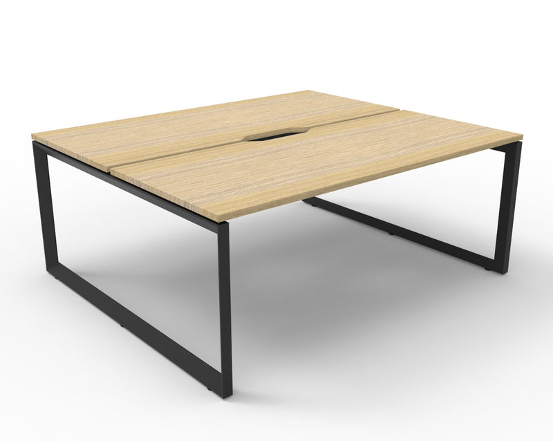 Deluxe Infinity Loop Leg Back To Back Workstations -  No Screen