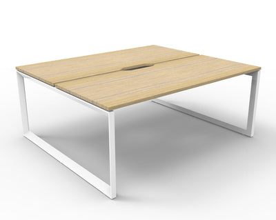 Deluxe Infinity Loop Leg Back To Back Workstations -  No Screen