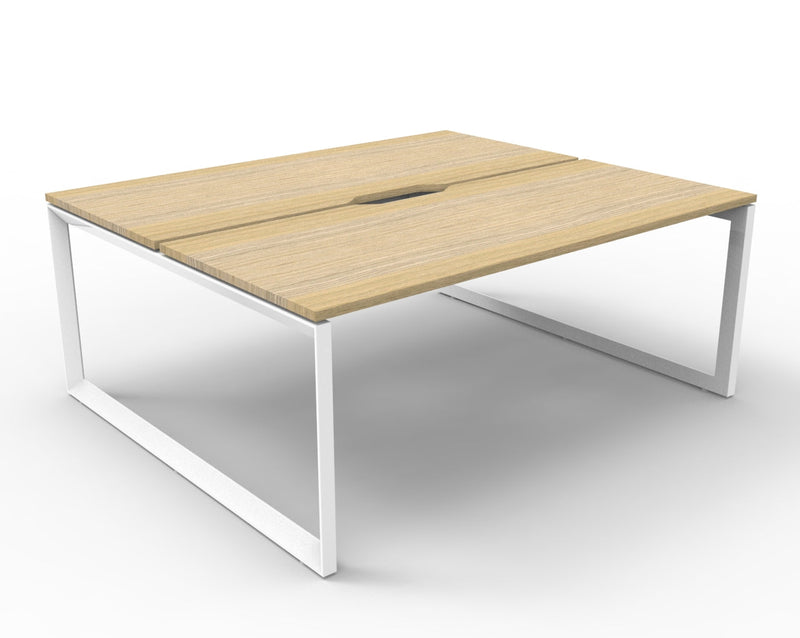 Deluxe Infinity Loop Leg Back To Back Workstations -  No Screen