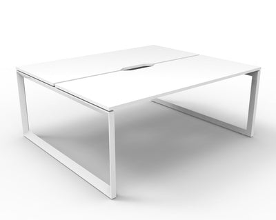Deluxe Infinity Loop Leg Back To Back Workstations -  No Screen