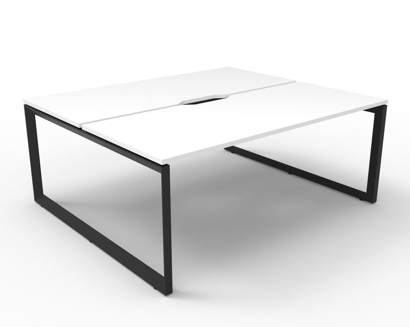 Deluxe Infinity Loop Leg Back To Back Workstations -  No Screen