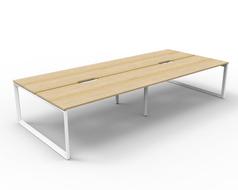 Deluxe Infinity Loop Leg Back To Back Workstations -  No Screen