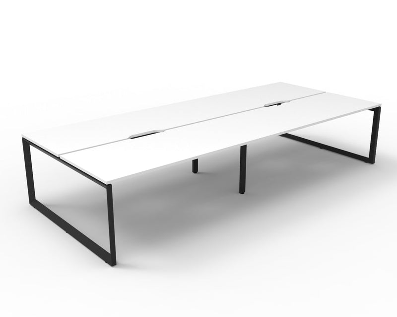 Deluxe Infinity Loop Leg Back To Back Workstations -  No Screen