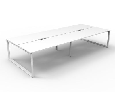 Deluxe Infinity Loop Leg Back To Back Workstations -  No Screen