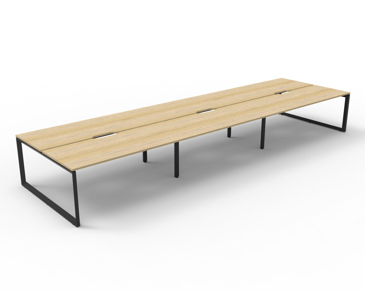 Deluxe Infinity Loop Leg 6 Person Back To Back Workstation - No Screen