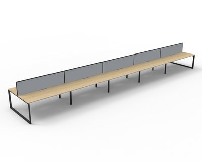 Deluxe Infinity Loop Leg Back To Back Workstations - With Screen