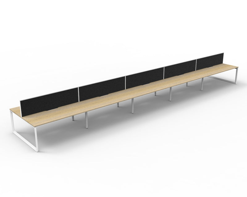 Deluxe Infinity Loop Leg Back To Back Workstations - With Screen