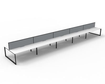 Deluxe Infinity Loop Leg Back To Back Workstations - With Screen