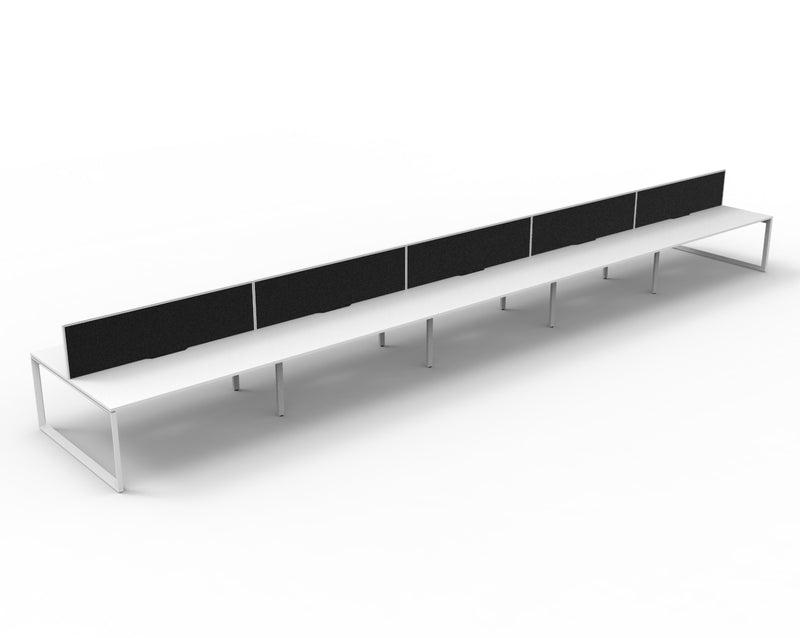 Deluxe Infinity Loop Leg Back To Back Workstations - With Screen
