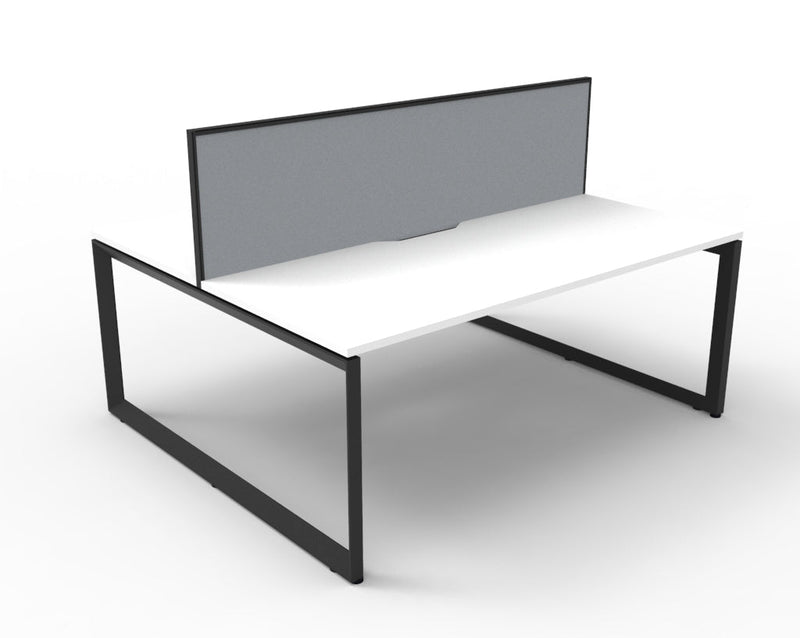 Deluxe Infinity Loop Leg Back To Back Workstations - With Screen