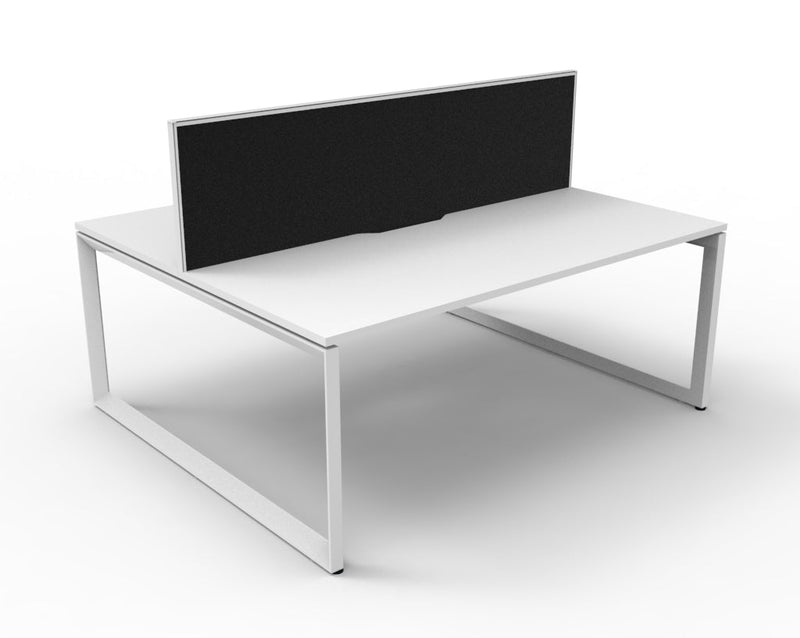 Deluxe Infinity Loop Leg Back To Back Workstations - With Screen