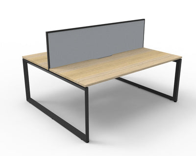 Deluxe Infinity Loop Leg Back To Back Workstations - With Screen