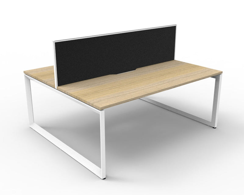 Deluxe Infinity Loop Leg Back To Back Workstations - With Screen