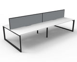 Deluxe Infinity Loop Leg 4 Person Back To Back Workstation - With Screen