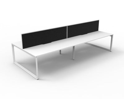 Deluxe Infinity Loop Leg Back To Back Workstations - With Screen