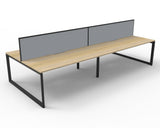 Deluxe Infinity Loop Leg 4 Person Back To Back Workstation - With Screen