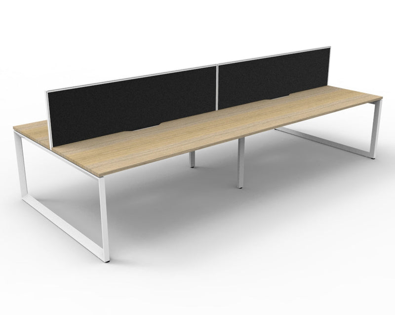 Deluxe Infinity Loop Leg Back To Back Workstations - With Screen