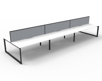 Deluxe Infinity Loop Leg Back To Back Workstations - With Screen