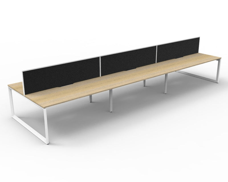 Deluxe Infinity Loop Leg Back To Back Workstations - With Screen