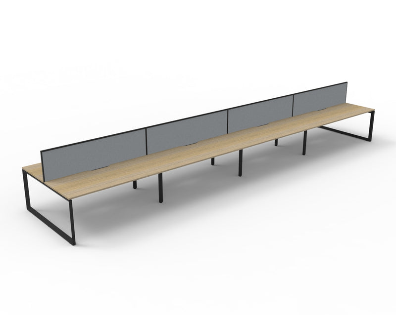 Deluxe Infinity Loop Leg Back To Back Workstations - With Screen