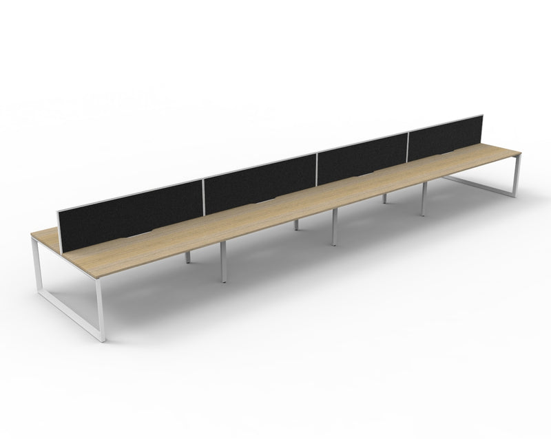 Deluxe Infinity Loop Leg Back To Back Workstations - With Screen