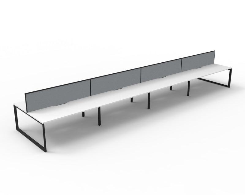 Deluxe Infinity Loop Leg Back To Back Workstations - With Screen