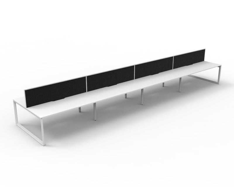 Deluxe Infinity Loop Leg Back To Back Workstations - With Screen