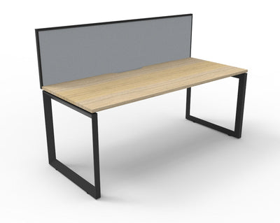 1 Person / 1200mm Wide x 750mm Deep / Natural Oak Top / Black Frame